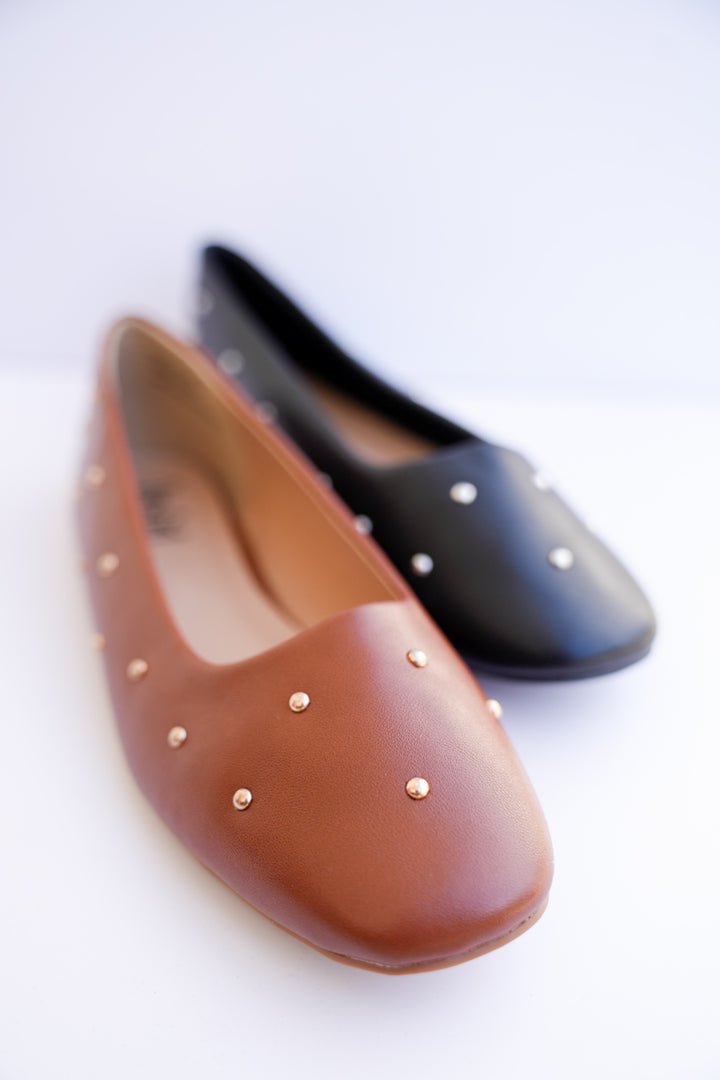 Corky's "Don't Be Rude" Studded Vegan Leather Ballet Flats