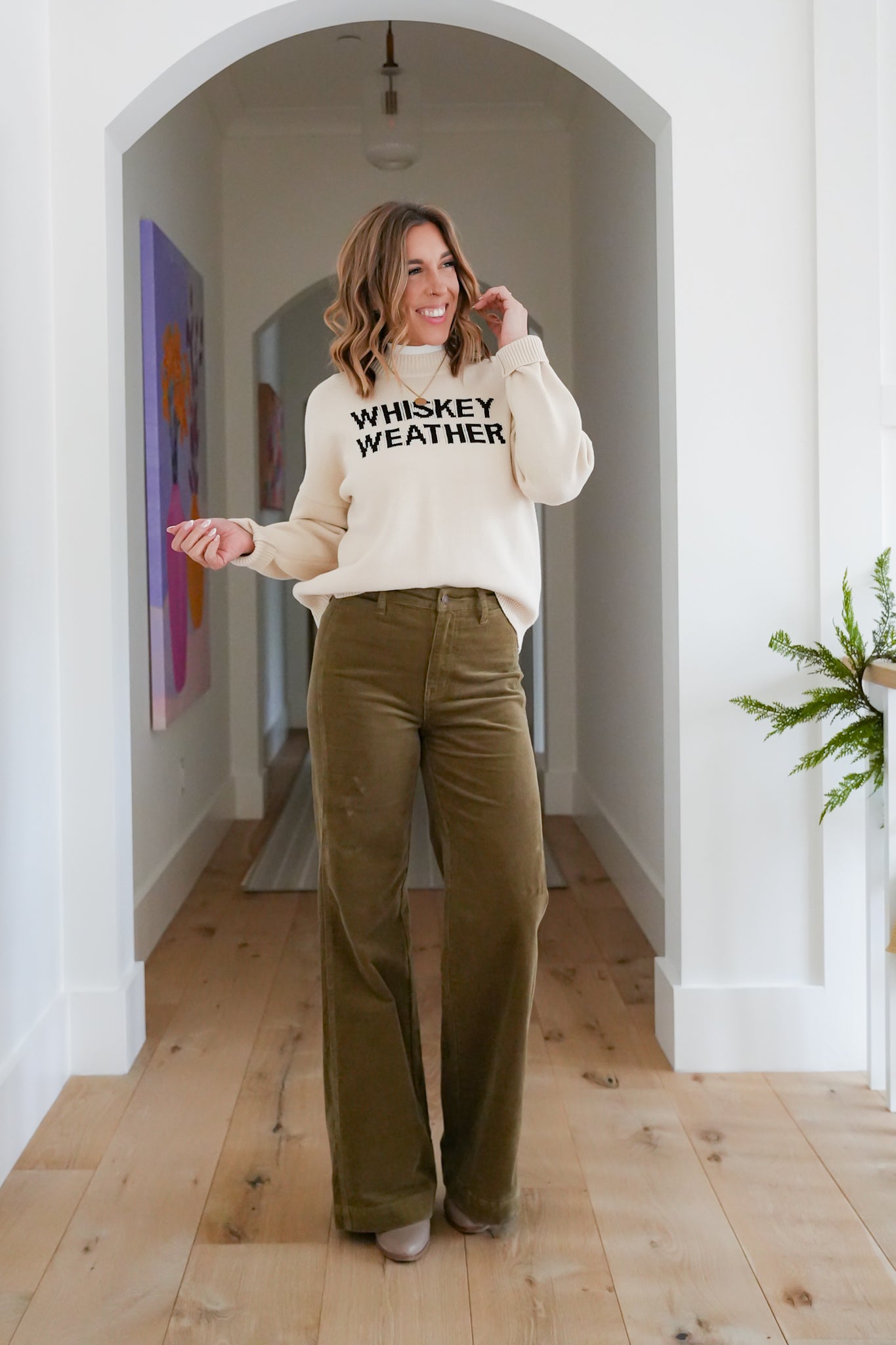 Judy Blue High Rise Olive Retro Wide Leg Corduroy Pants with