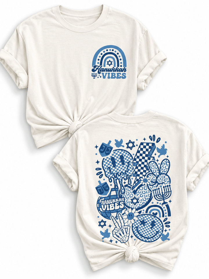 Plus/Reg Short Sleeve "Hanukkah Vibes" Graphic Tee