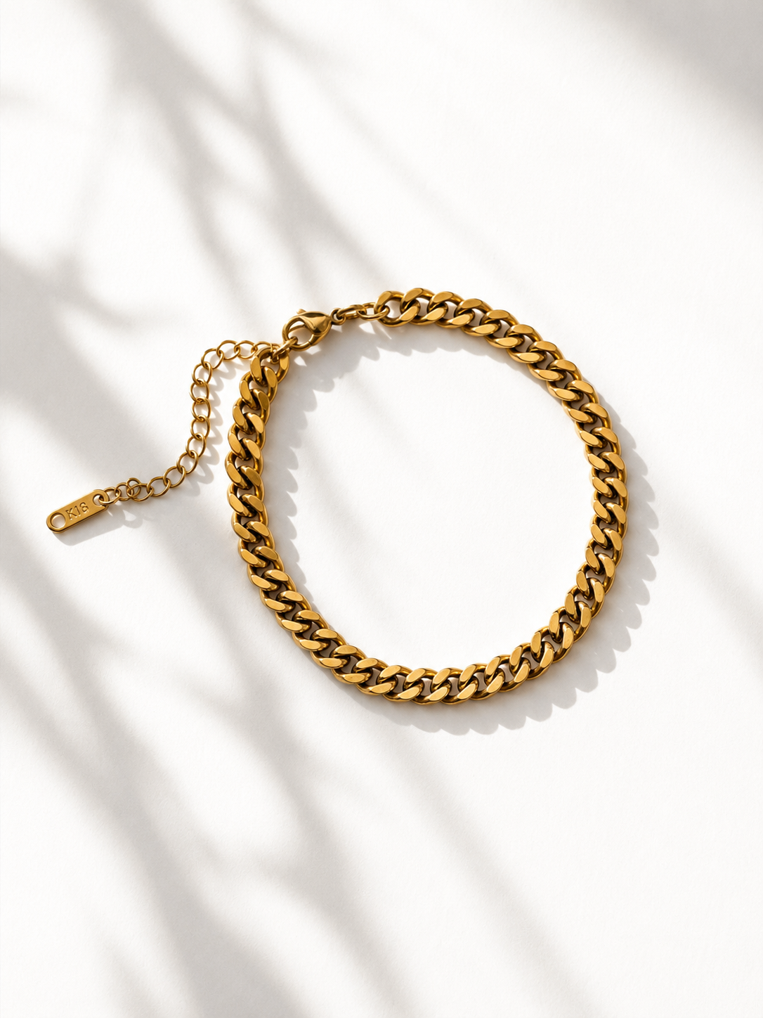 18K Gold Non Tarnish Curb Chain Anklet