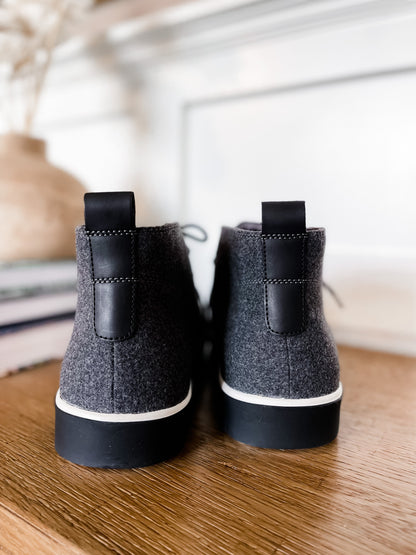 Men's Charcoal Flannel High Top Sneakers
