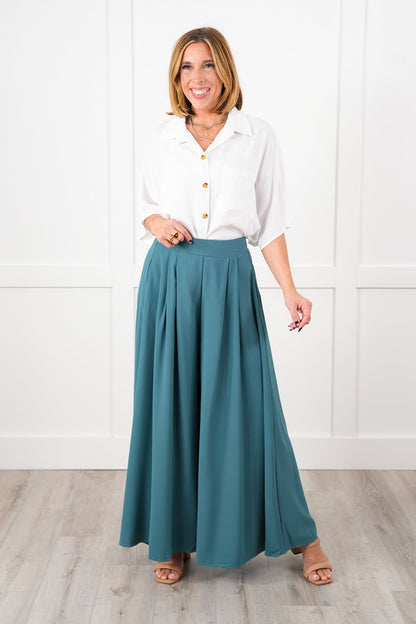 Pleated High Waist Wide Leg Pants