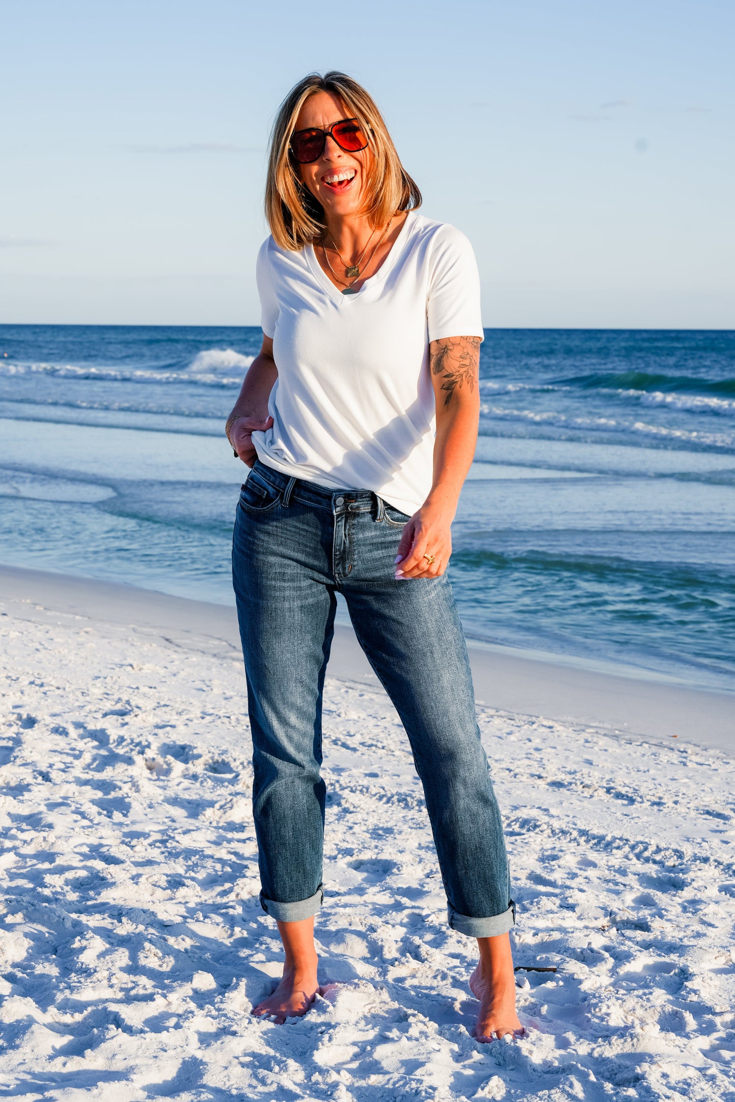 Judy Blue Mid Rise Dark Vintage Wash Non-Distressed Boyfriend