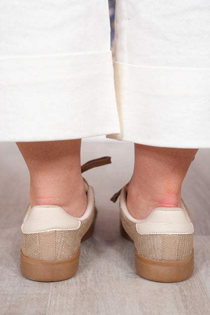 Raffia Lace Up Sneakers