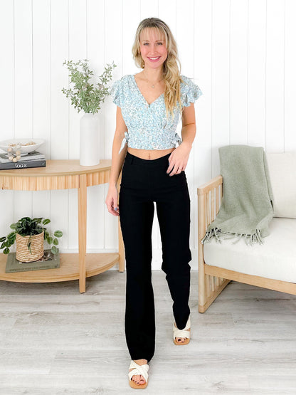 Plus/Reg High Waist Pull On Pant (Multiple Colors)