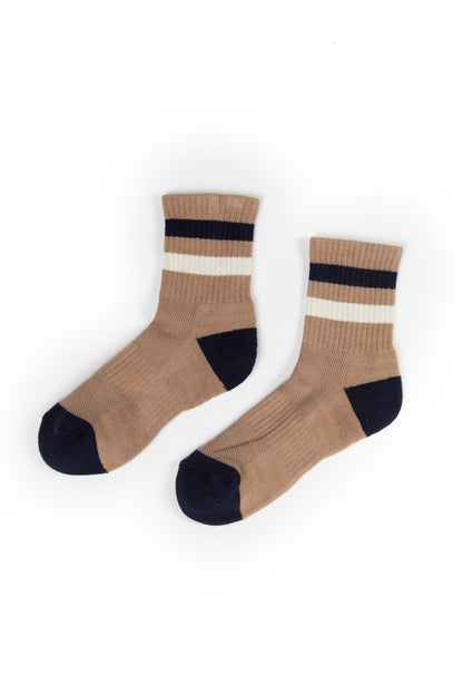 Color Block Stripe Crew Socks
