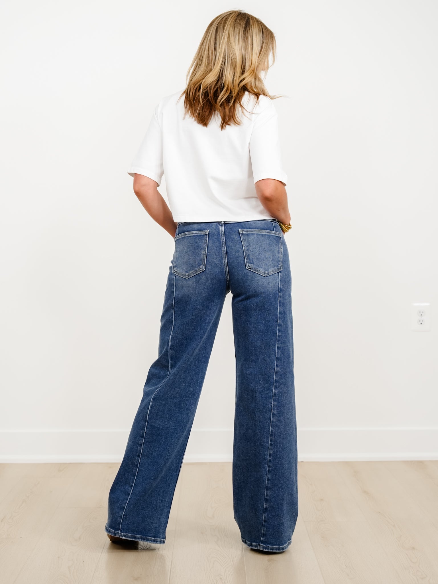 Restock! Risen The Willow Multi Inseam Dark Wash Wide Leg Seam