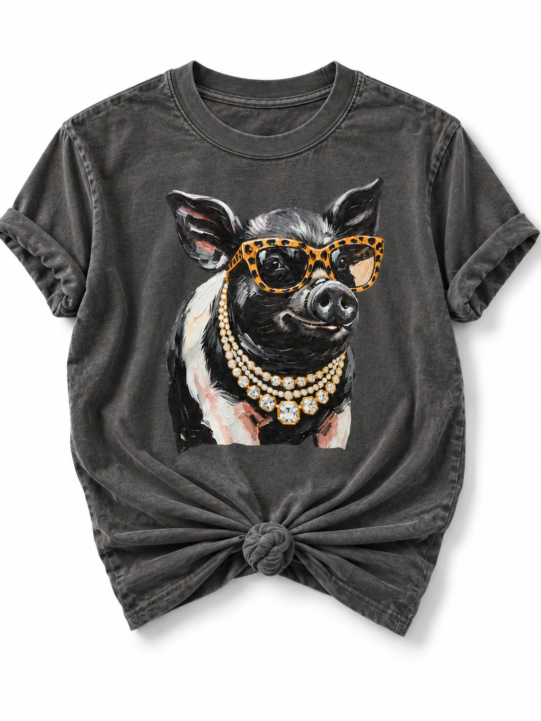 Plus/Reg Short Sleeve Glam Pig Graphic Tee