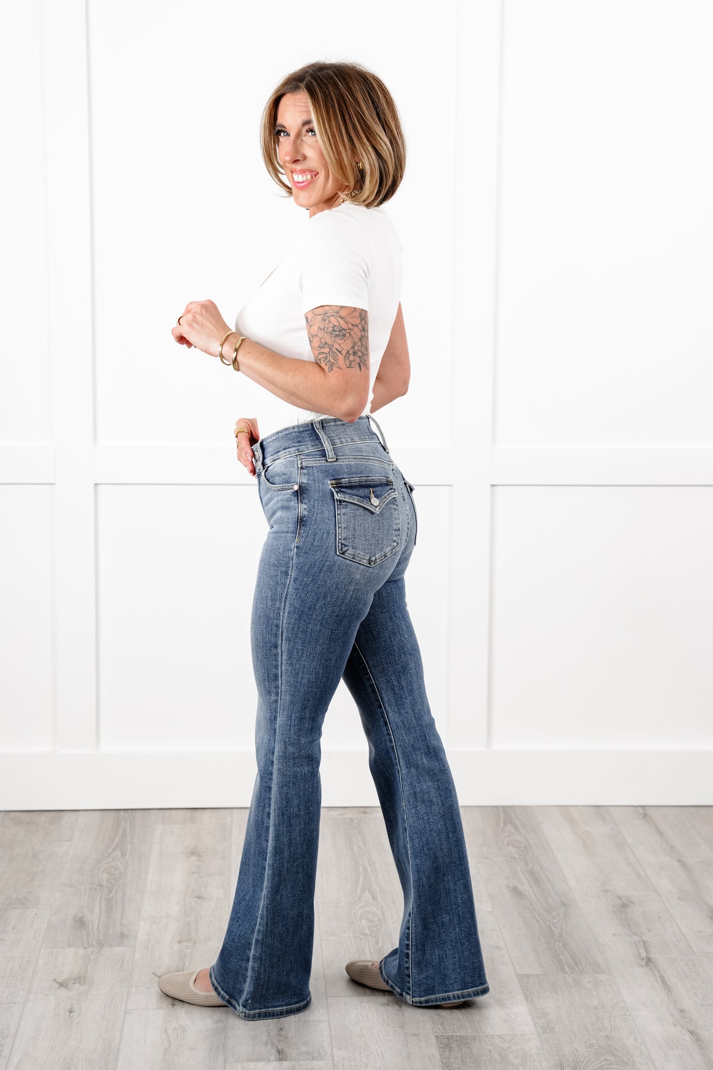 Judy Blue High Rise Medium Wash Flare Jeans