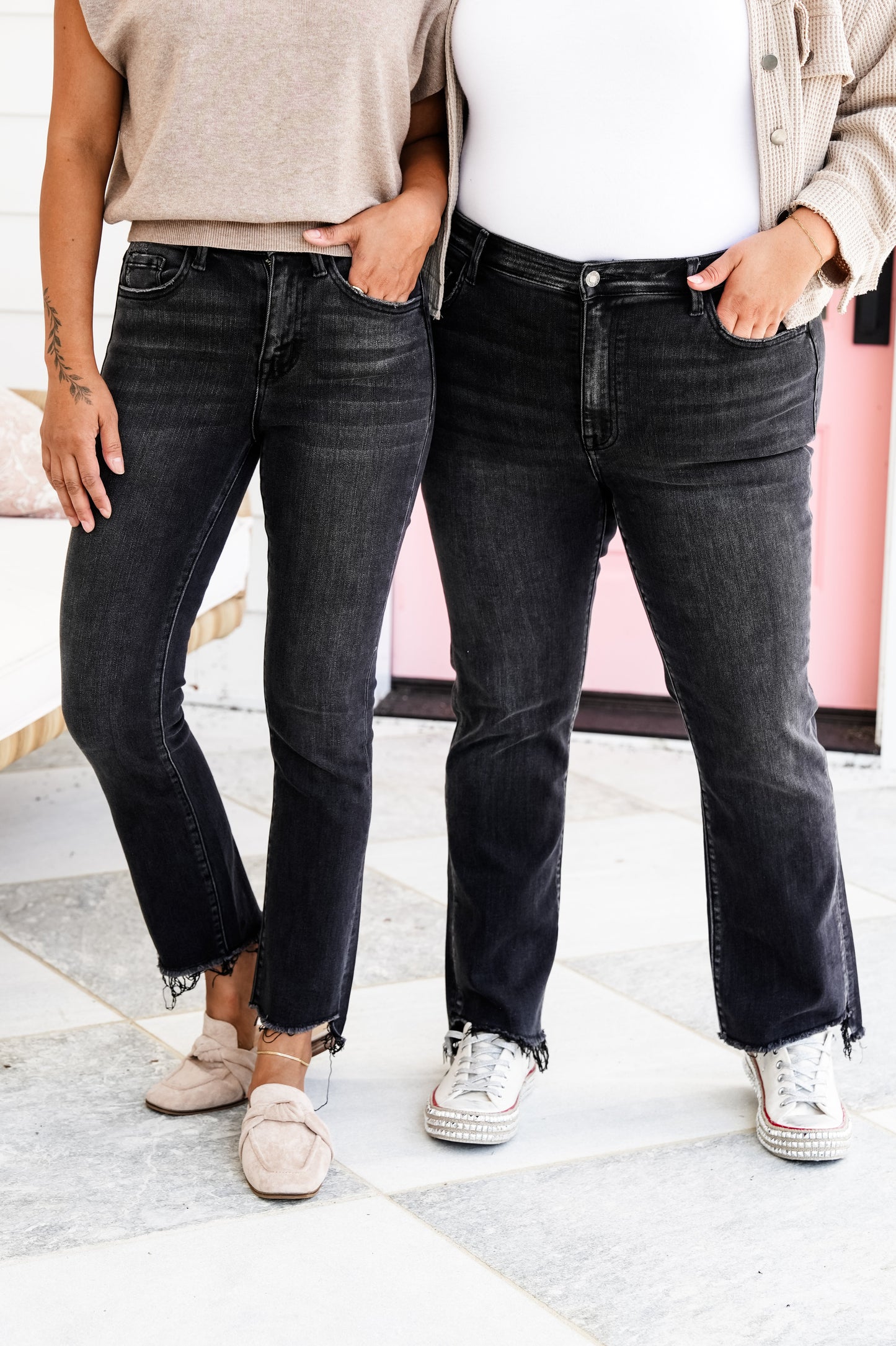 Vervet High Rise Black Cropped Flare Jeans