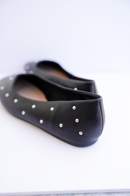 Corky's "Don't Be Rude" Studded Vegan Leather Ballet Flats