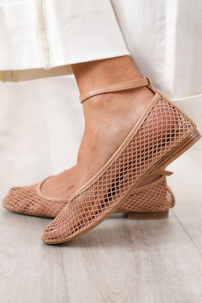 MIA Chic Mesh Flats with Ankle Strap