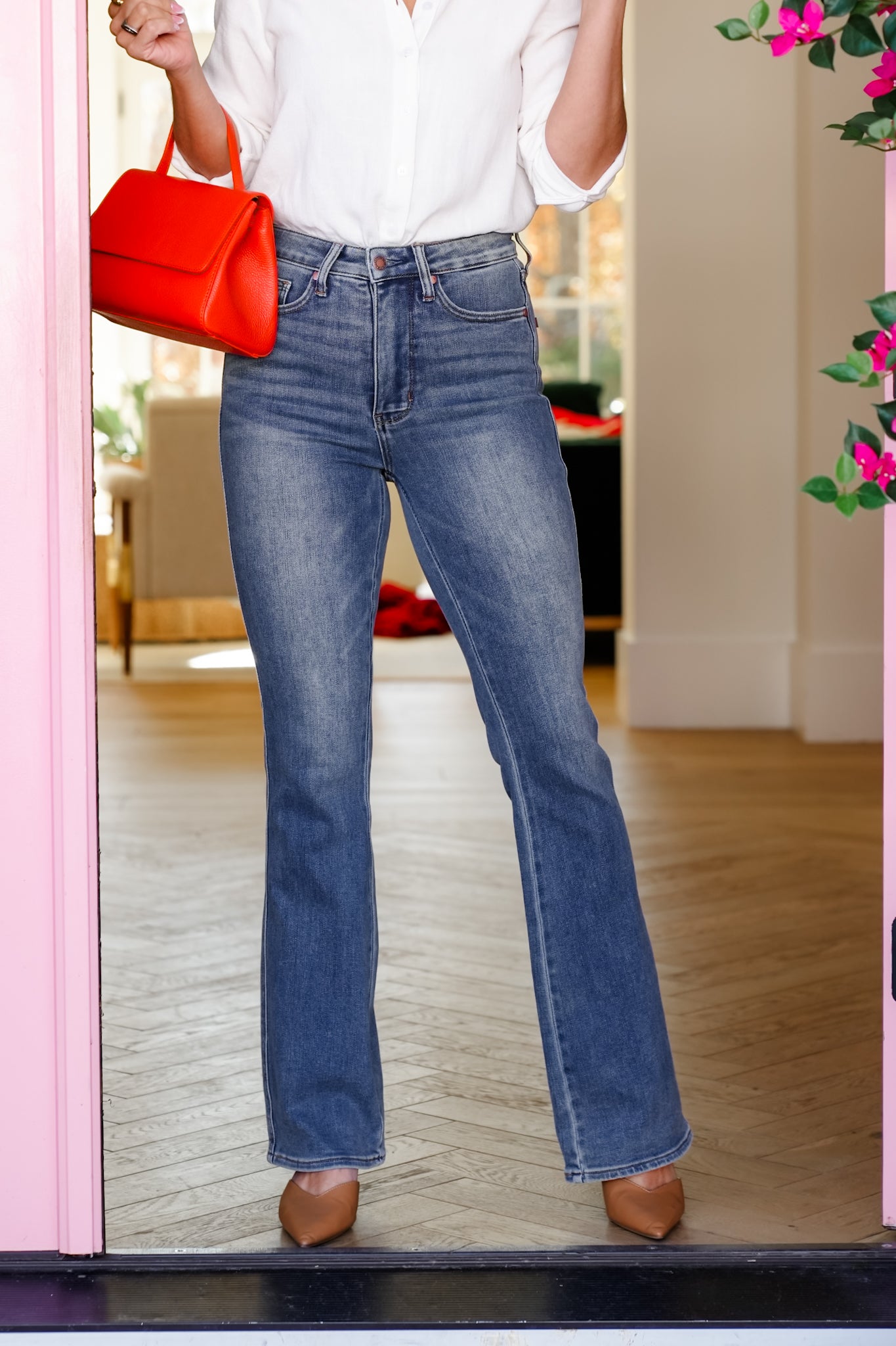 The Favorite Fit Multi-Inseam Judy Blue High Rise Medium Wash Tummy Control Bootcut Jeans