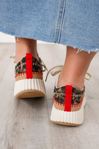 Color Contrast Low Top Platform Sneakers