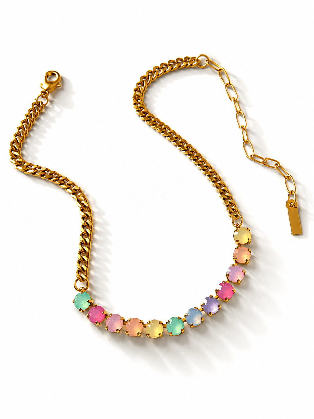 TOVA Mini Oakland Round Crystal Necklace - Freckled Poppy