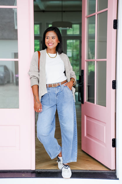 Risen The Easy Street Wide-Leg Pleated Barrel Jeans