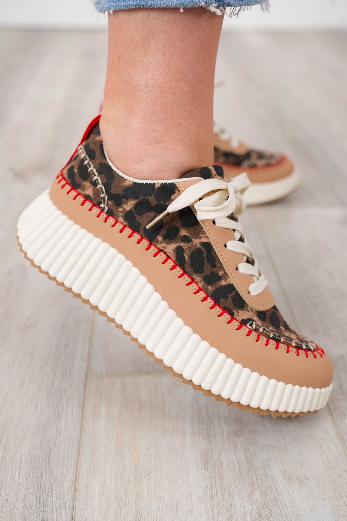 Color Contrast Low Top Platform Sneakers