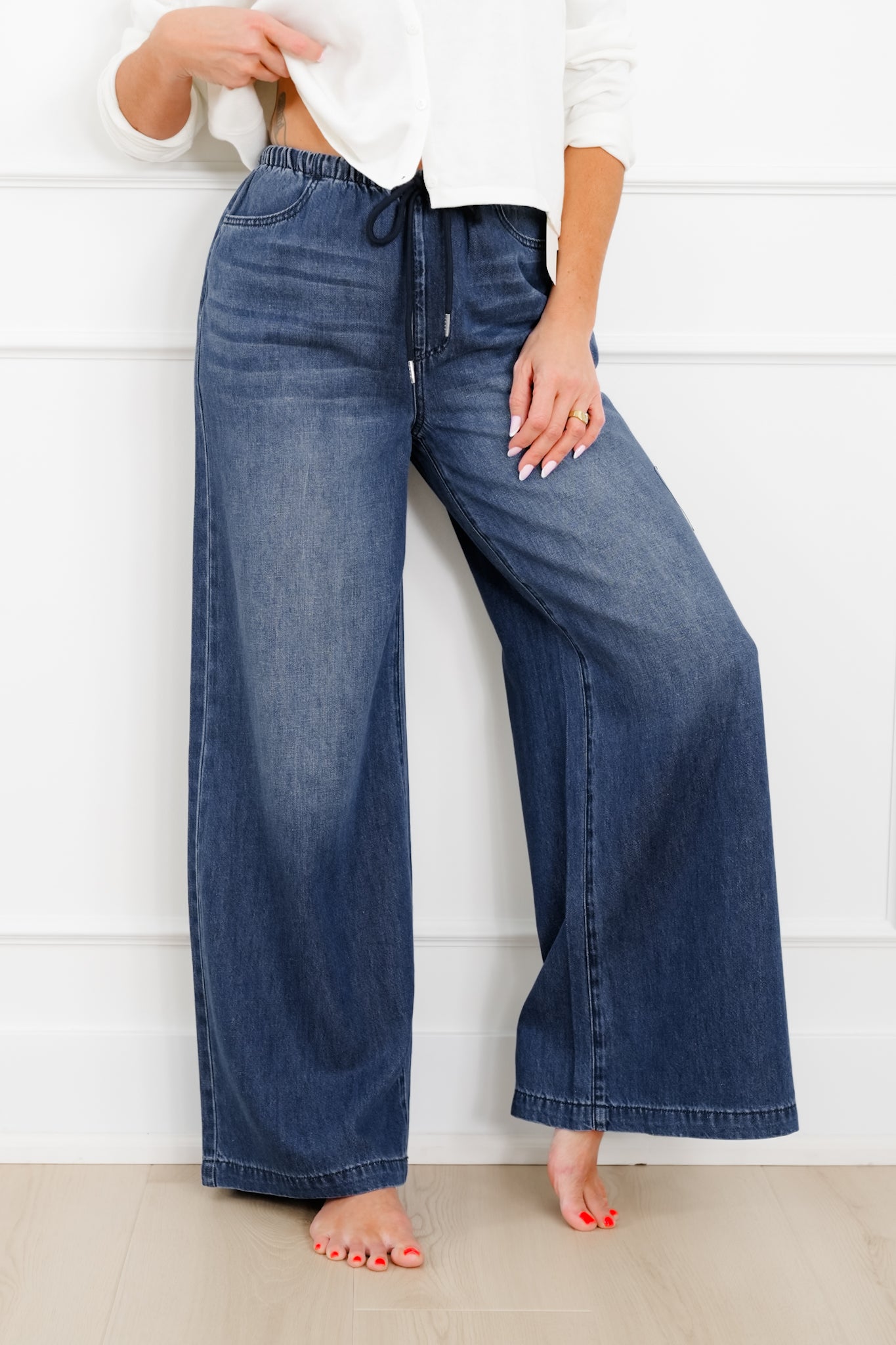 Judy Blue High Rise Dark Wash Palazzo Jeans