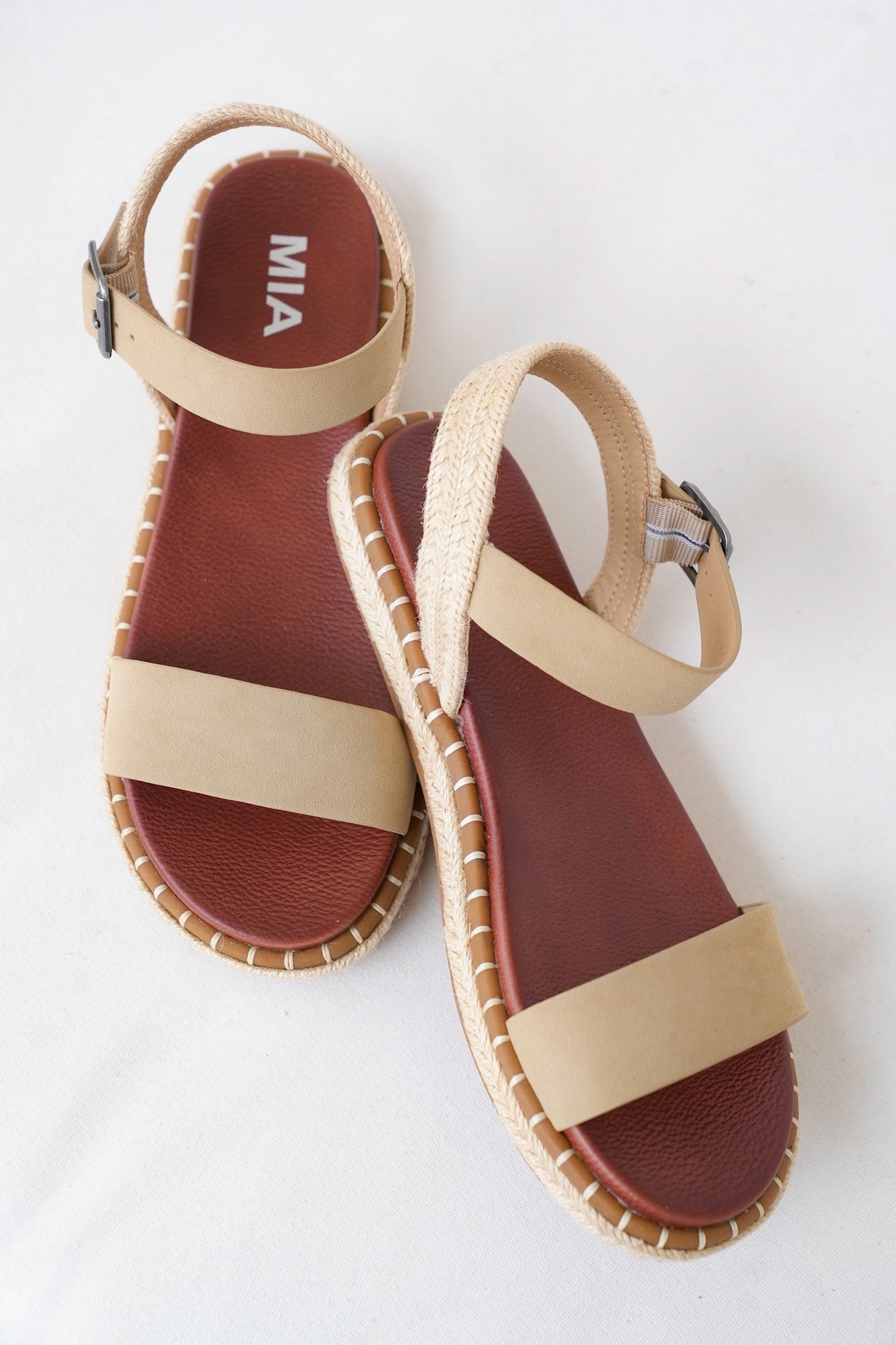 MIA Leather Strap Espadrille Sandals