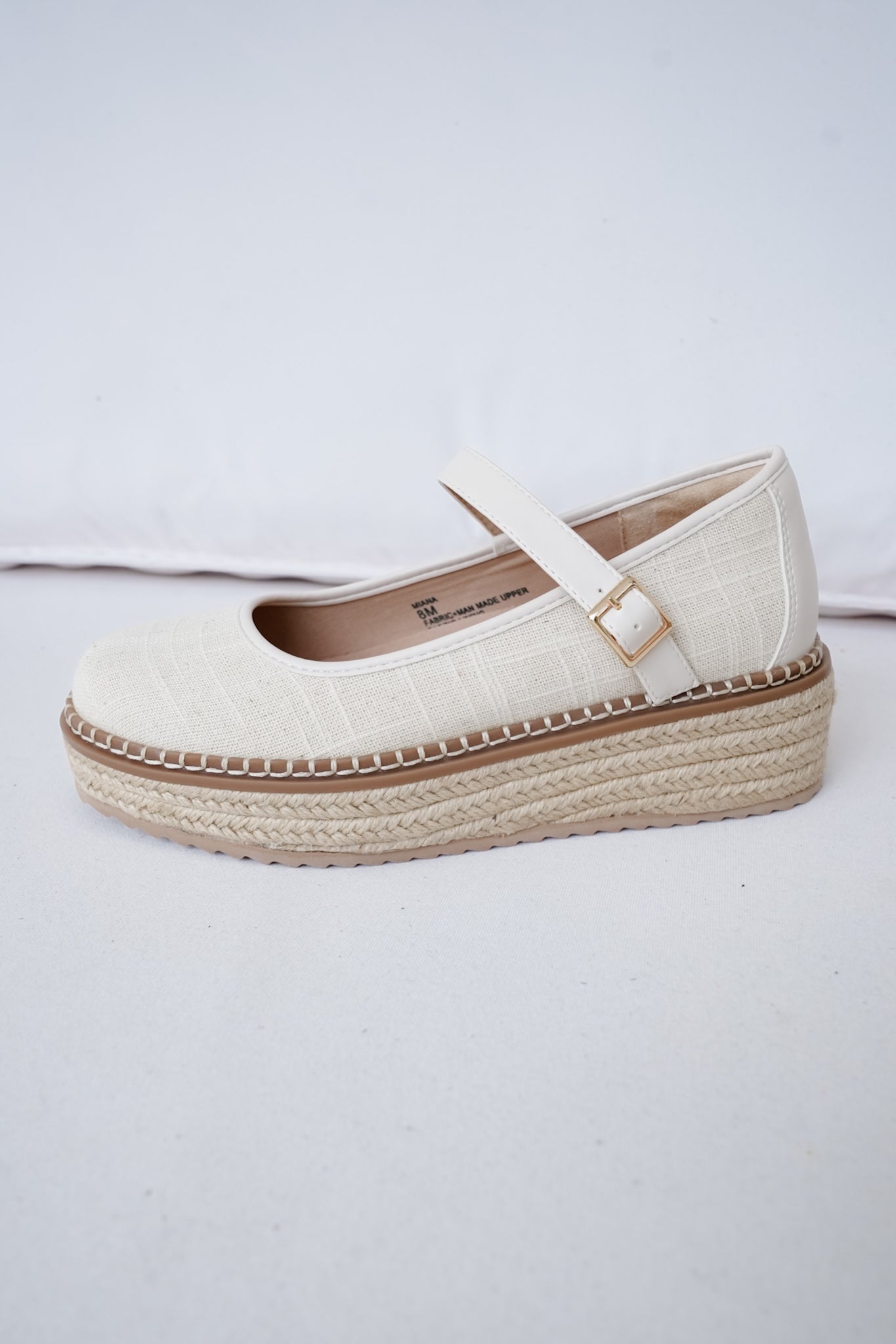 Restock! Yellow Box "Miana" Platform Shoe with Adjustable Buckle and Braided Jute Platform Sole