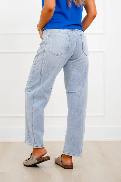 Restock! Risen The Hollis Light Wash Boyfriend Cuffed Barrel Jeans