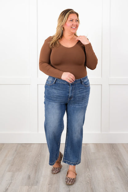 Door Buster! Plus/Reg Solid Long Sleeve Reversible Top