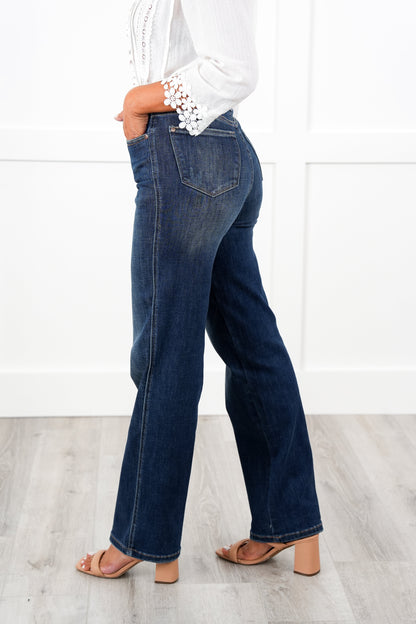 Judy Blue Timeless Obsession Dark Wash Tummy Control Classic Straight Leg Jeans