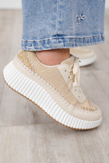 Color Contrast Low Top Platform Sneakers