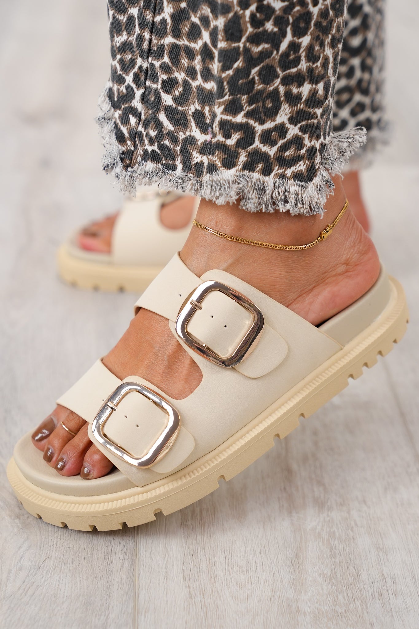 New Color! MIA Dual Buckle Slip On Sandal with Adjustable Straps
