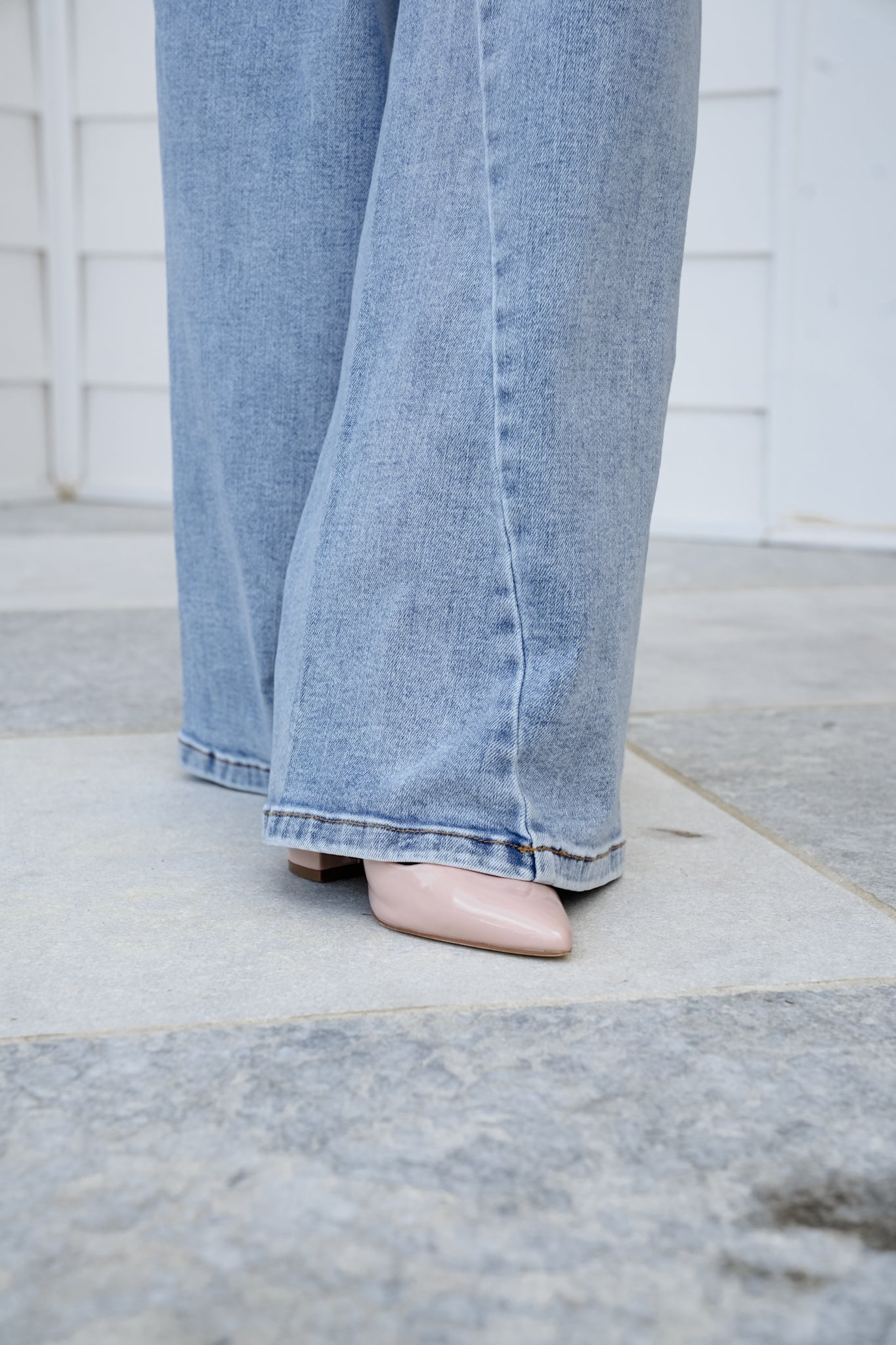 Judy Blue High Rise Light Wash Retro Wide Leg Jean with Skewed Inseam