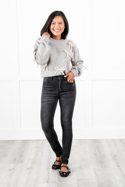 Mica High Rise Black Skinny Ankle Jeans