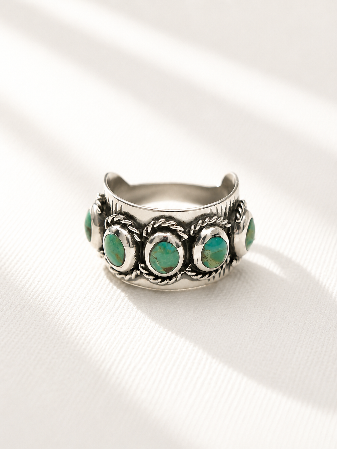 BOHO SOL Silver and Turquoise Oval Ring