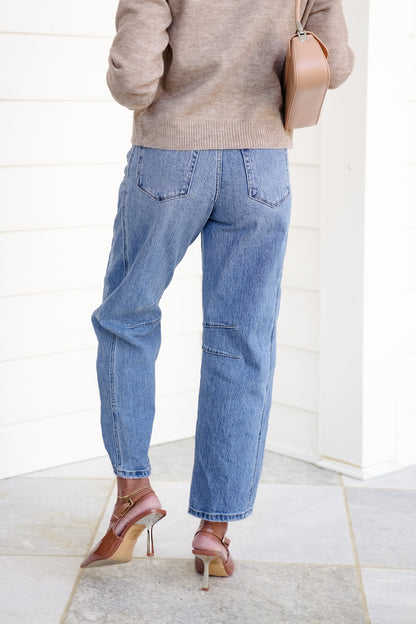 Restock! Vervet The Victoria High Rise Medium Wash Barrel Jeans