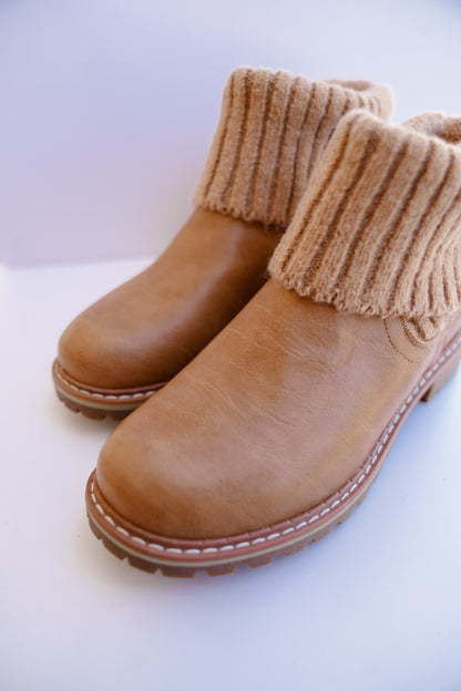 Corky's "Quiver" Vegan Leather Ankle Booties with Sweater Cuff