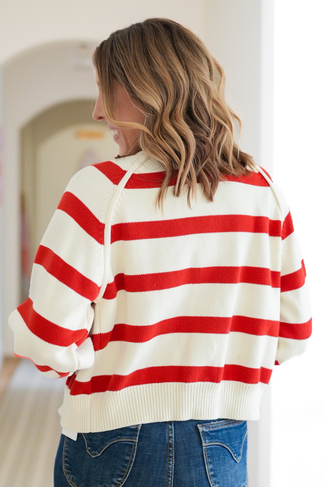 Stripe Long Sleeve Button Down Cardigan