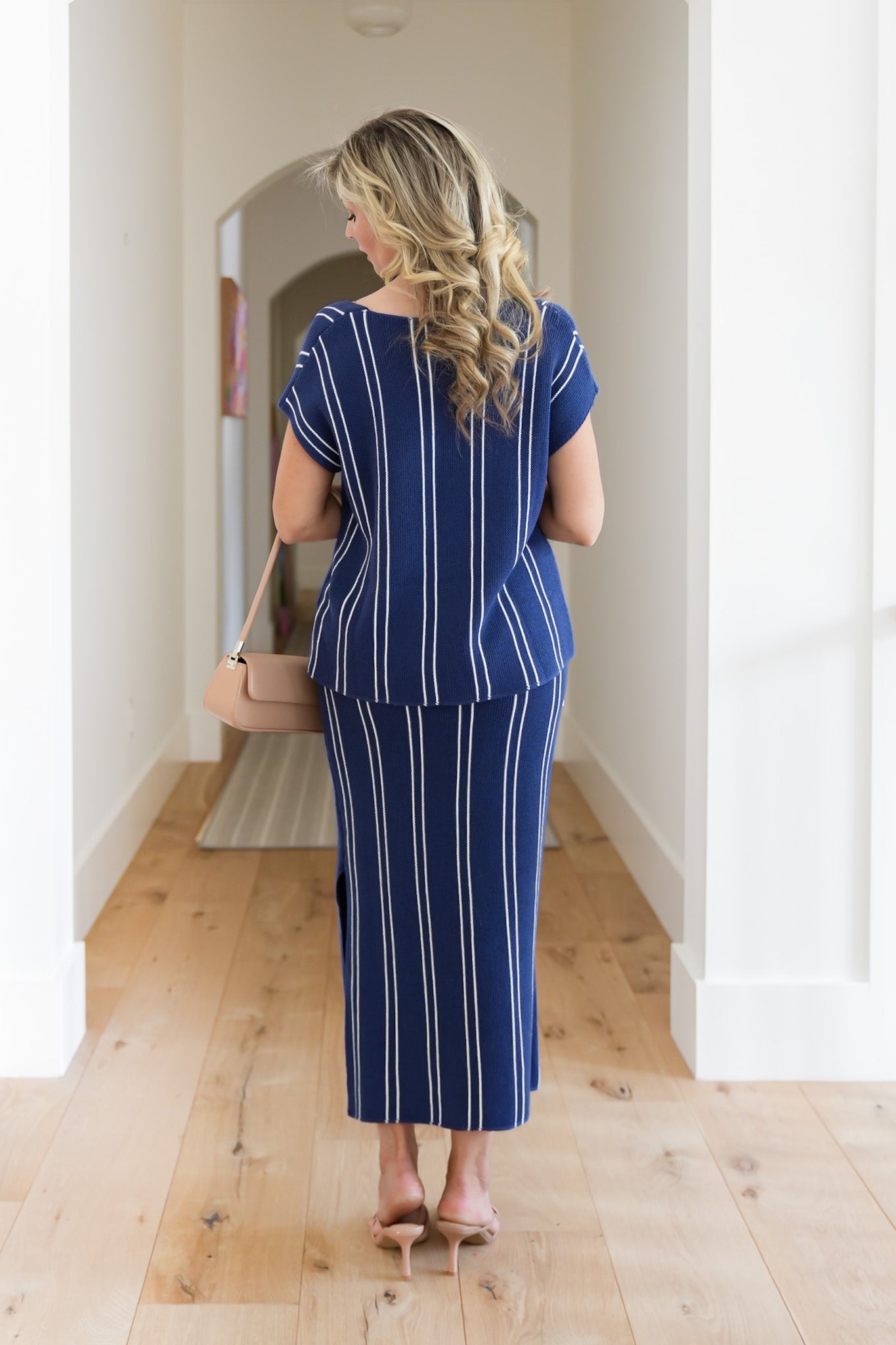 Striped Knit Sweater and Skirt Set