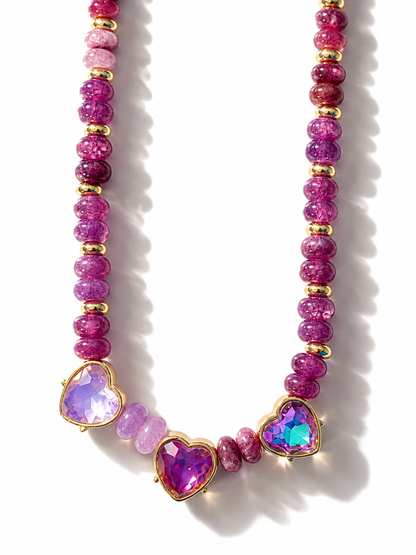 Treasure Jewels All Hearts Beaded Necklace