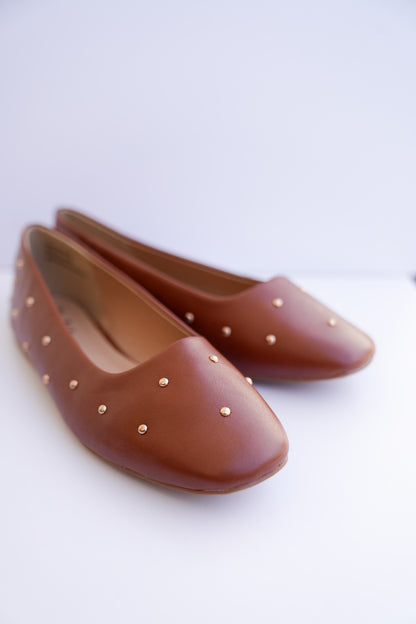 Corky's "Don't Be Rude" Studded Vegan Leather Ballet Flats