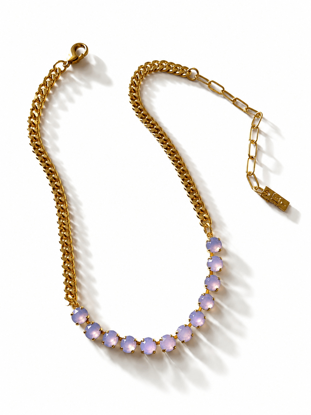 TOVA Mini Oakland Round Crystal Necklace - Freckled Poppy