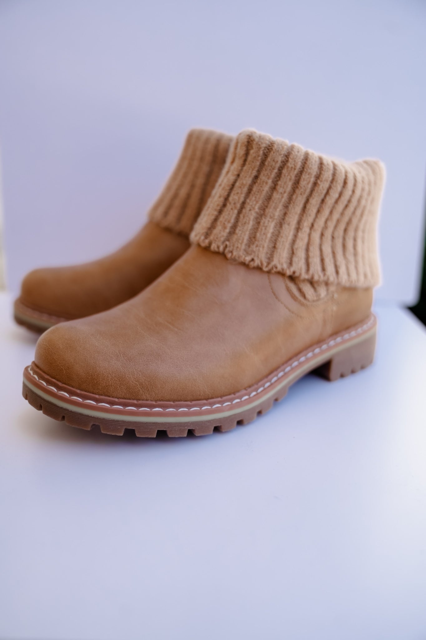 Corky's "Quiver" Vegan Leather Ankle Booties with Sweater Cuff