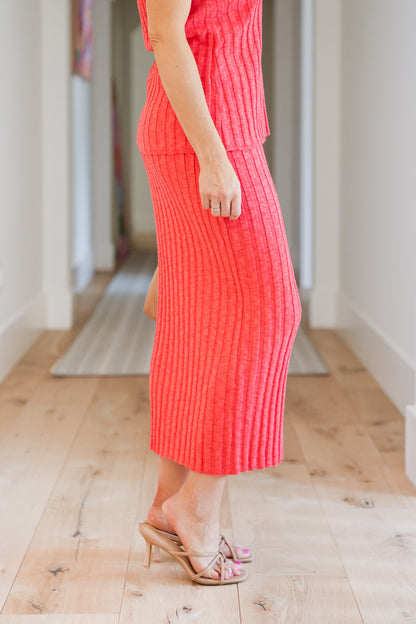 Sweater Knit High Waisted Bodycon Midi Skirt