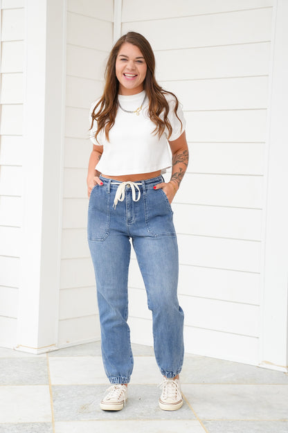 Judy Blue High Rise Medium Wash Joggers
