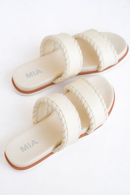 MIA Double Strap Slide Sandal with Rope Detailing