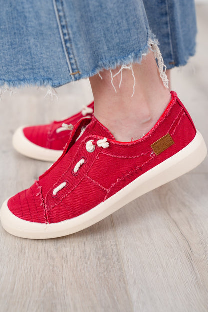 Blowfish Stitch Accent Sneakers with Distressed Edges
