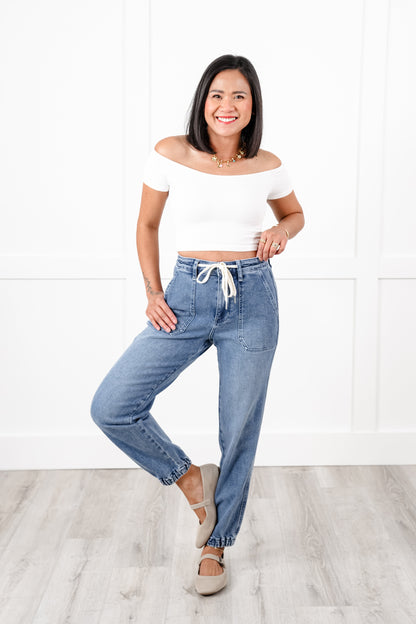 Judy Blue High Rise Medium Wash Joggers