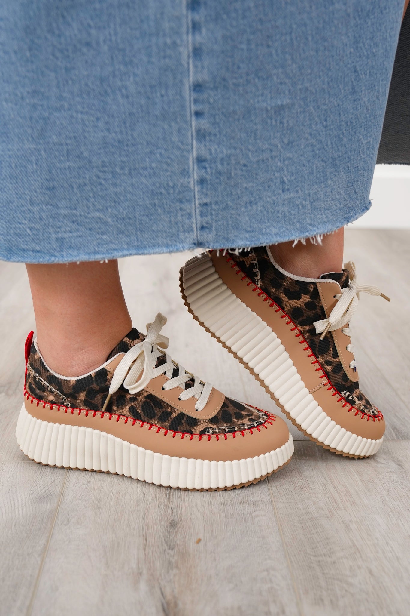Color Contrast Low Top Platform Sneakers