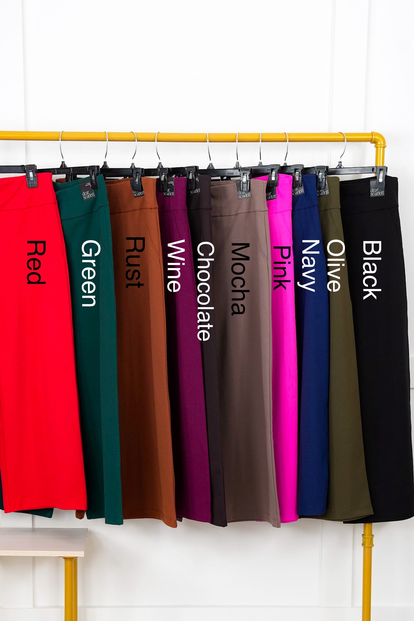 Door Buster! Plus/Reg Solid Double Knit Wide Leg Cropped Pull On Pants
