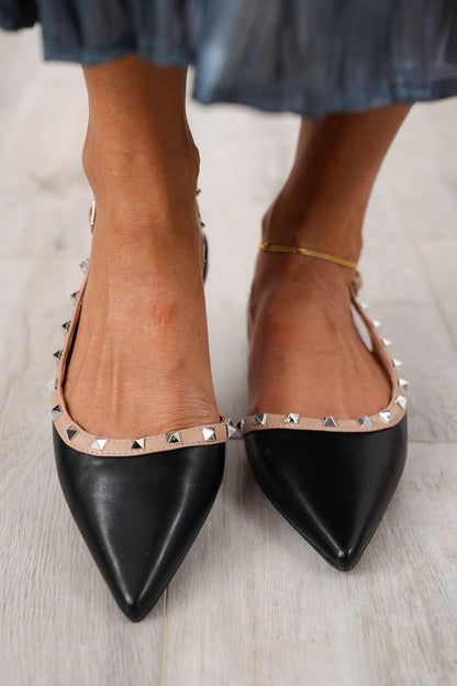 Restock! Studded Slingback Flat with Adjustable Ankle Strap