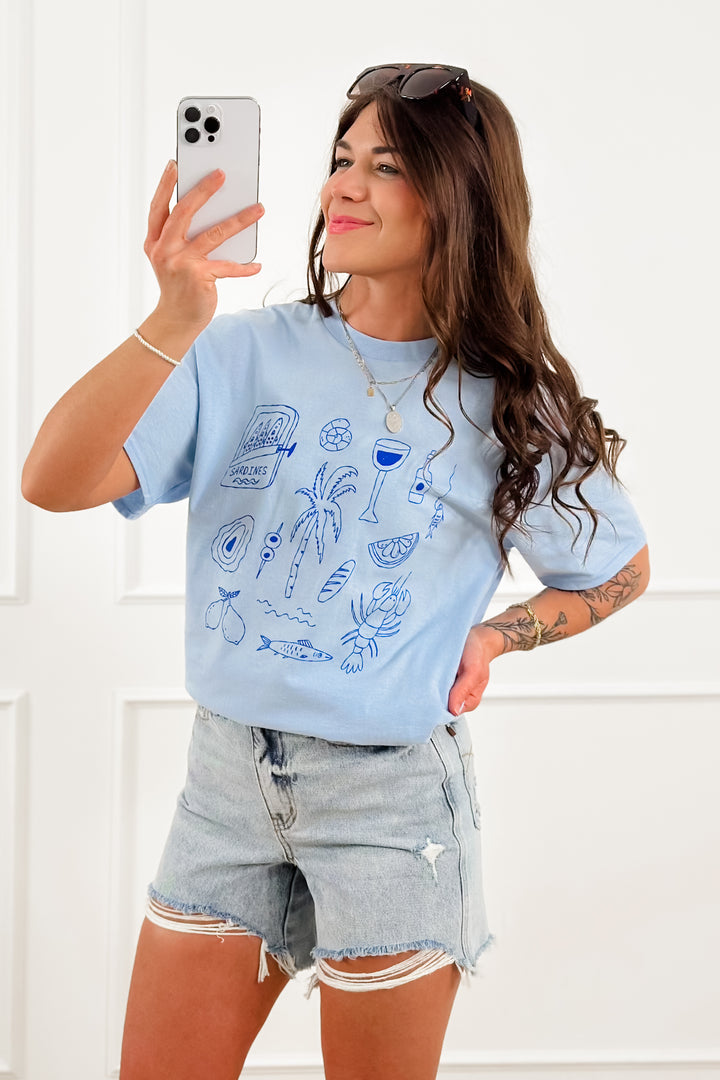 Plus/Reg Coastal Print Short Sleeve Graphic Tee