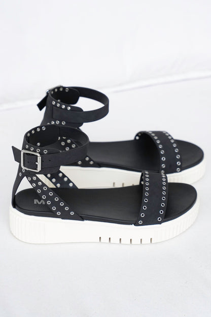 MIA Platform Sandal with Ankle Strap and Studded Detailing